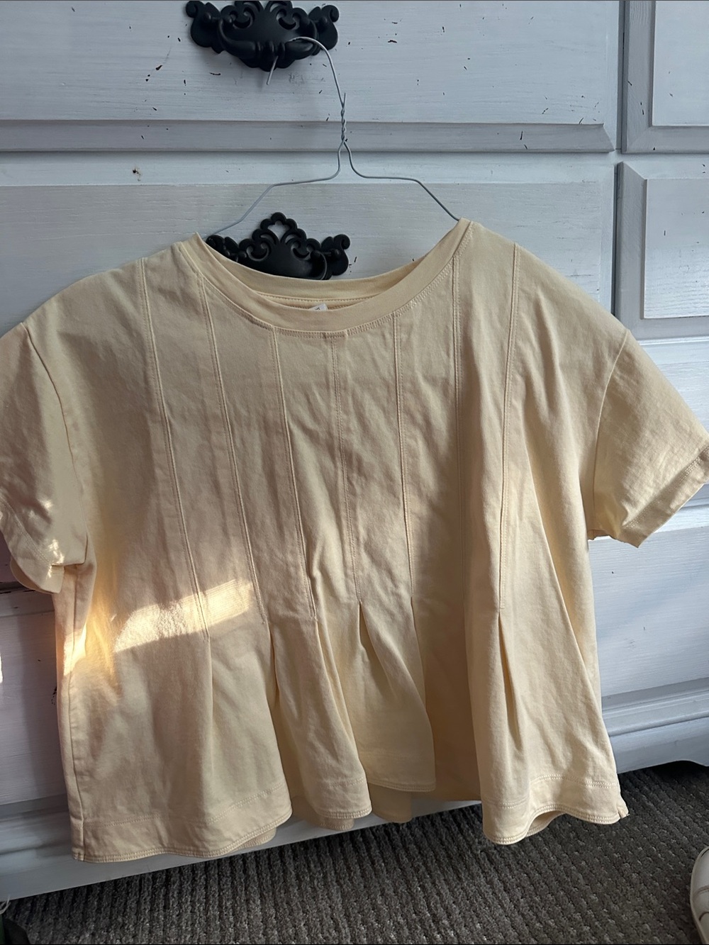 Yellow Short Sleeve Peplum Tee